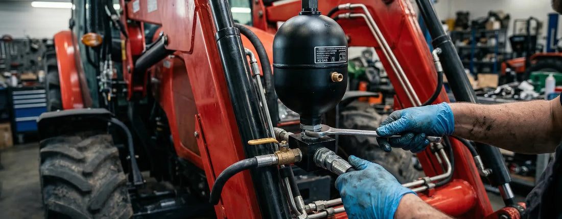 Amortyzator ładowacza czołowego. Dlaczego traktor skacze i jak hydroakumulator ratuje ramę (i Twój kręgosłup)?