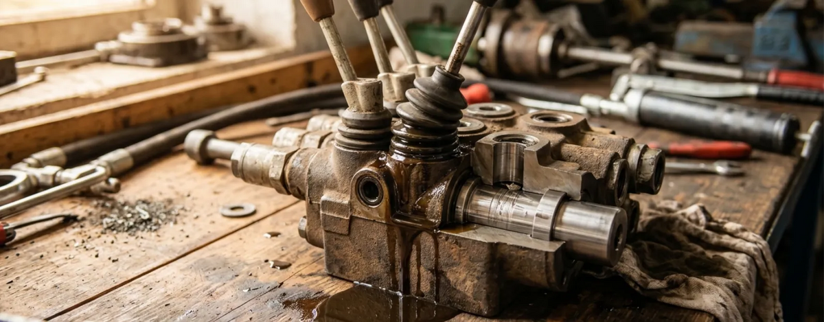 Sztywna dźwignia i mokry korpus? Dlaczego rozdzielacz hydrauliczny się zacina i przecieka